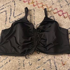 Lane Bryant Cacique No Wire Black Swim Top - Plus Size 34